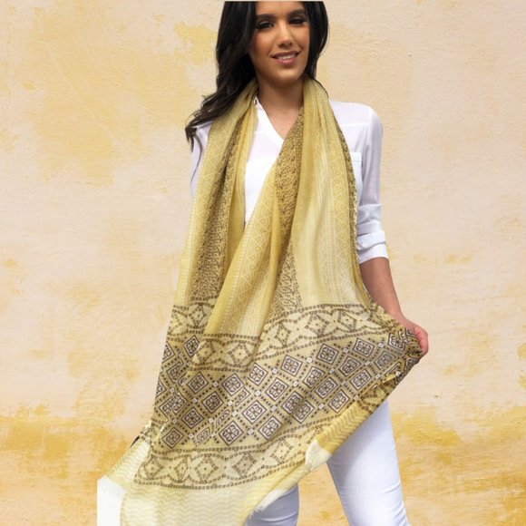 Gold Fine Wool Pashmina - Picture 1 of 3
